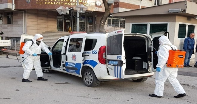 60 POLİS ARACINI DEZENFEKTE EDİLDİ