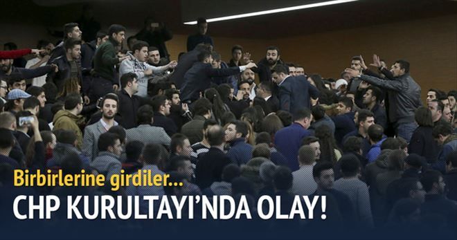 CHP Kurultay´ında kavga çıktı