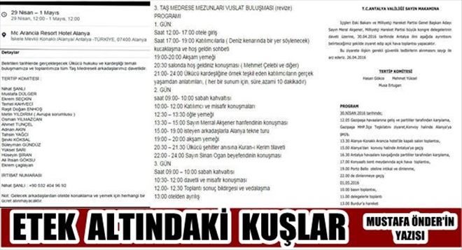 ETEK ALTINDAKİ KUŞLAR?