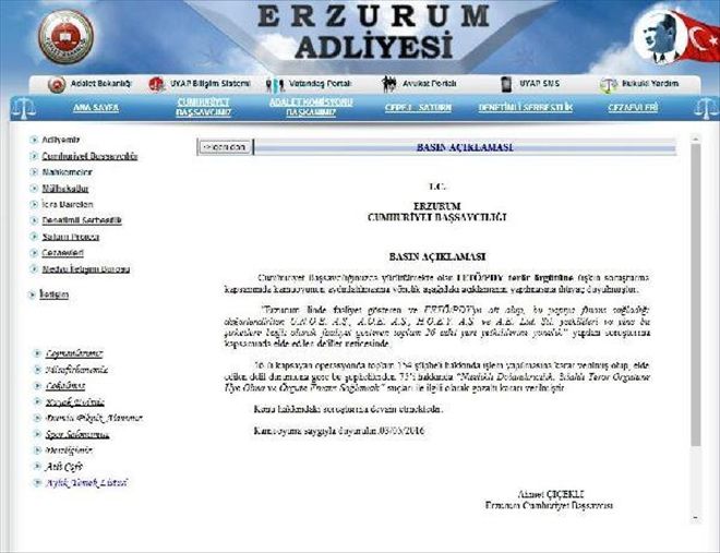 ERZURUM MERKEZLİ FETÖ/PDY OPERASYONU: 75 GÖZALTI KARARI