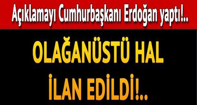3 AYLIK OLAĞANÜSTÜ HAL İLAN EDİLDİ