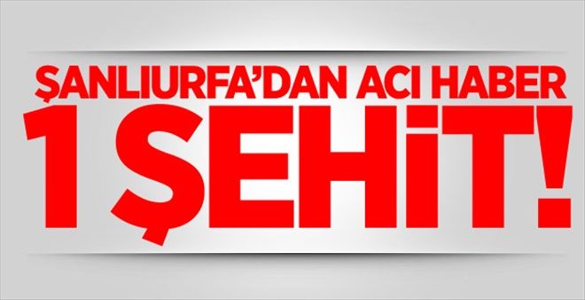 Şanlıurfa´dan Acı Haber: 1 şehit