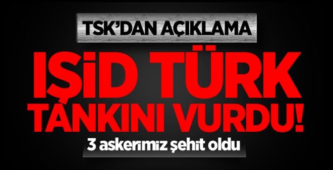 TSK´dan Açıklama: 3 Askerimiz Şehit Oldu