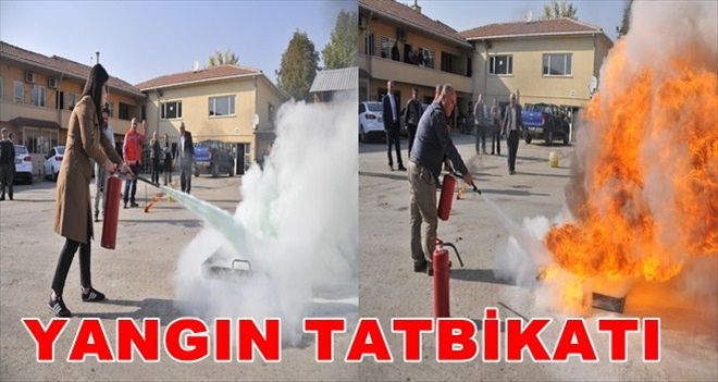 Belediye çalışanlarına yangın tatbikatı