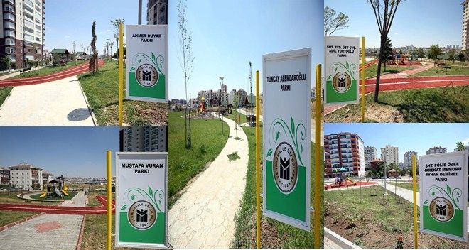 Belediye Başkanlarının isimleri Yenimahalle parklarında 