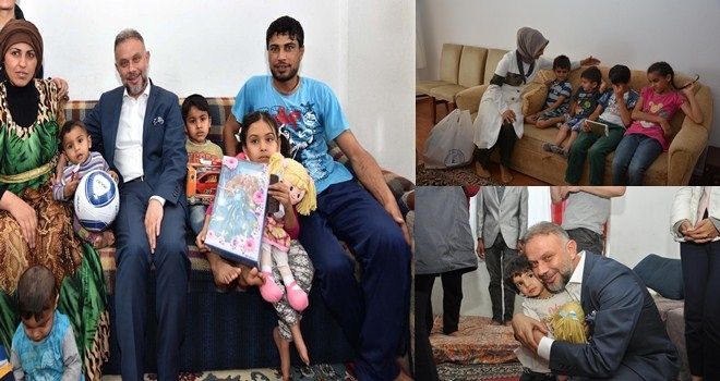Bayram öncesi çocukların yüzü güldü 