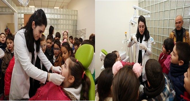 Miniklerden belediye doktorlarına ziyaret