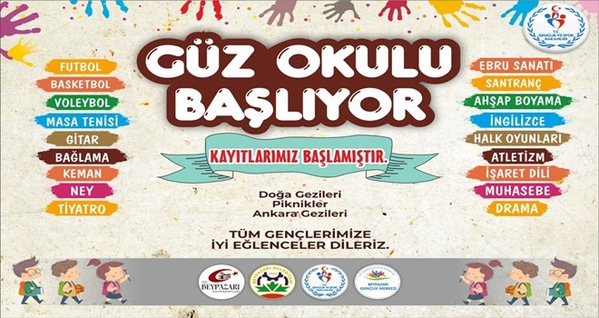 Beypazarı Gençlik Merkezi Güz Kursları Başlıyor