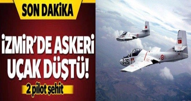 İzmir´de askeri uçak düştü