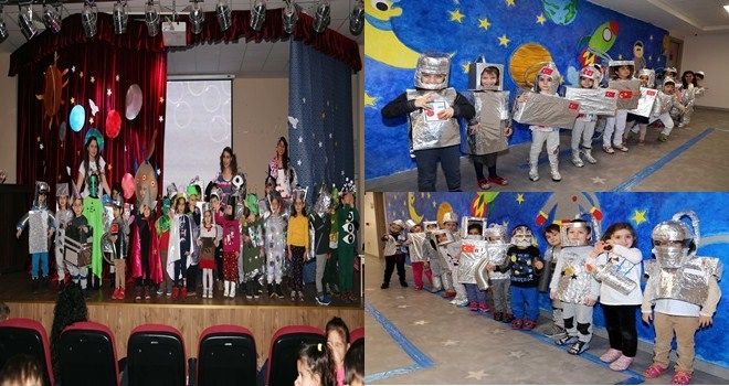 Kreşli astronotlar gezegenleri öğrendi