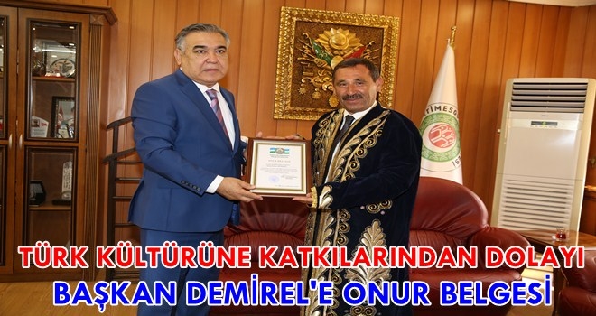 BAŞKAN DEMİREL´E ONUR BELGESİ 