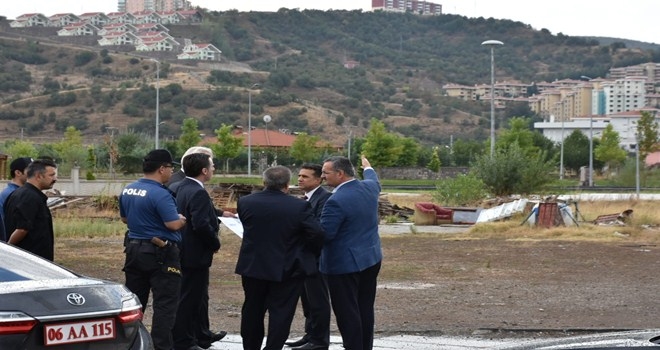 EMNİYET BİNASININ YAPILACAĞI ALANDA İNCELEME YAPILDI