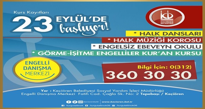 ENGELLİLERE ÖZEL KURSLAR BAŞLIYOR