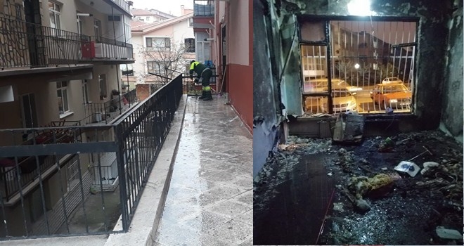 EVİ YANAN YAŞLI KADINA BELEDİYE´DEN  YARDIM ELİ
