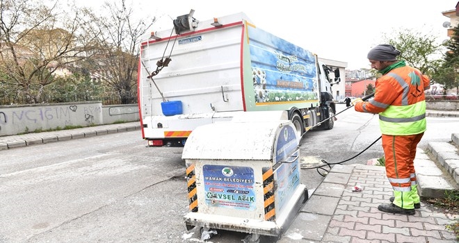 Günde 100 konteyner dezenfekte ediliyor