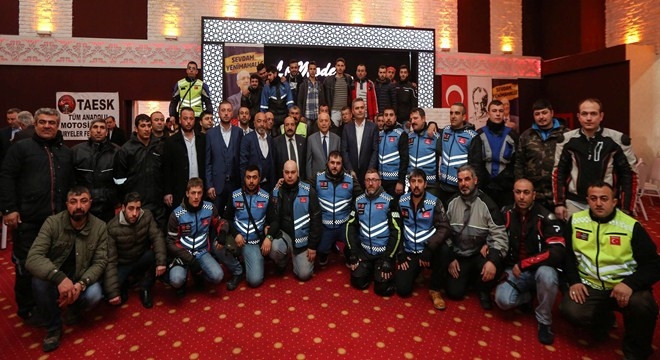 Başkan Yaşar´a  motosikletli karşılama