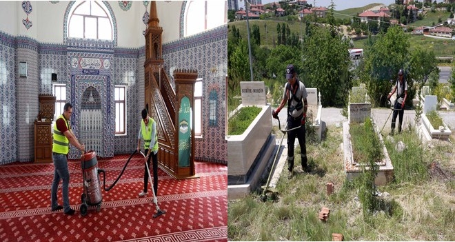 Yenimahalle´de cami ve mezarlıklara bayram dokunuşu