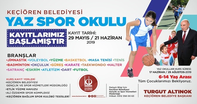 KEÇİÖREN BELEDİYESİNDEN GENÇLERE ÜCRETSİZ YAZ SPOR OKULU 
