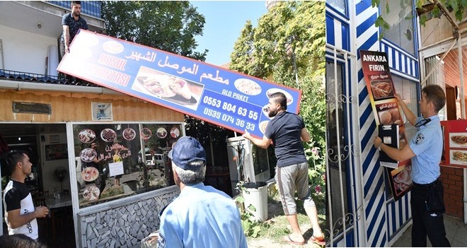 Mamak´ta yabancı tabela denetimi