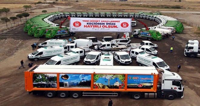 KEÇİÖREN´E 93 YENİ HİZMET ARACI 