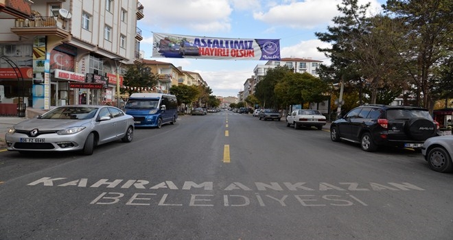 Kahramankazan´ın yollarına 10 bin ton sıcak asfalt serildi