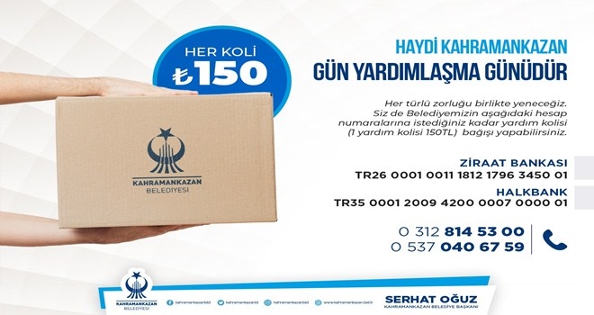 Kahramankazan´da yardım kolisi bağışı kampanyası