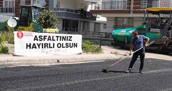KEÇİÖREN KARAKAYA MAHALLESİNDE ASFALTLAR YENİLENDİ