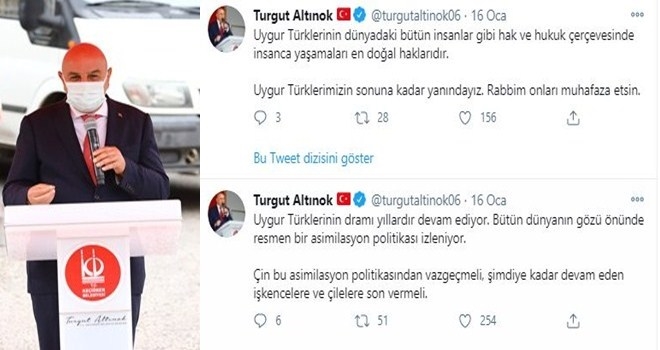BAŞKAN ALTINOK´TAN ÇİN ZULMÜNE TEPKİ 