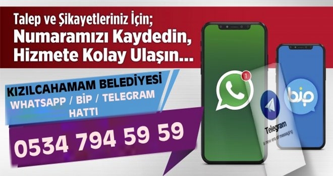 Kızılcahamam Belediyesi Bip Ve Telegram´da