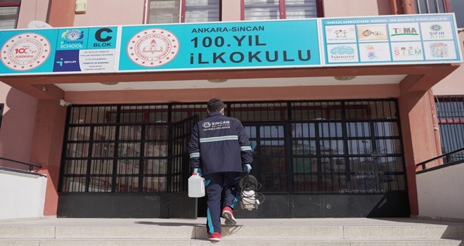 Sincan´da Yüz Yüze Eğitim Öncesi Okullar Dezenfekte Edildi