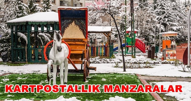 KEÇİÖREN´DEKİ KAR YAĞIŞI KARTPOSTALLARI ARATMADI
