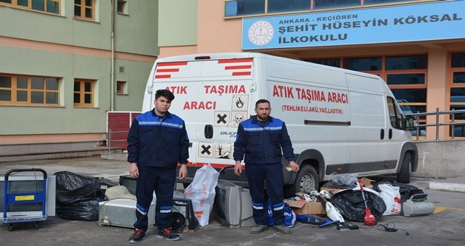 KEÇİÖREN´DEKİ OKULLAR ELEKTRONİK ATIK İÇİN YARIŞIYOR