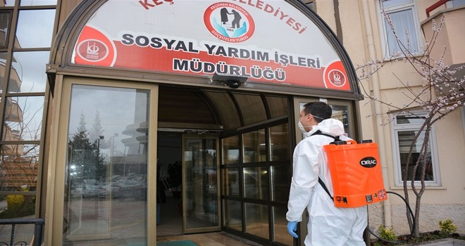 KEÇİÖREN´DE TAM KAPANMADA 450, BİR  YILDA 55 BİN NOKTADA DEZENFEKSİYON 