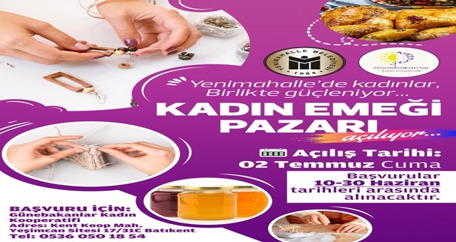 Yenimahalle´de ?Kadın Emeği Pazarı´ açılıyor