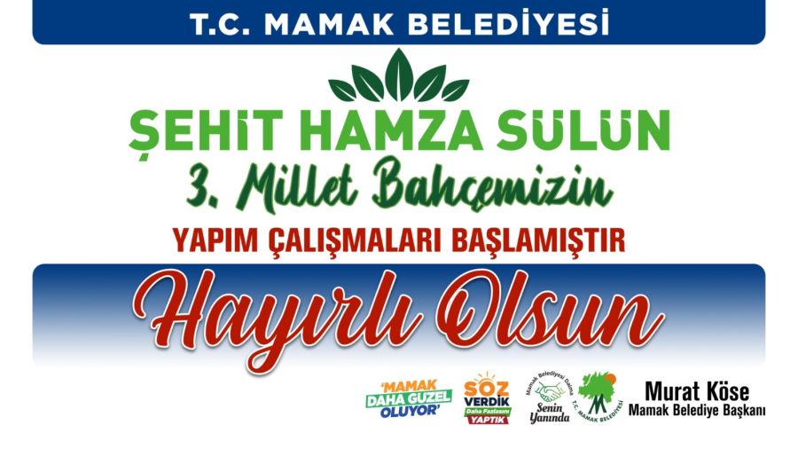 Mamak’a Üçüncü Millet Bahçesi
