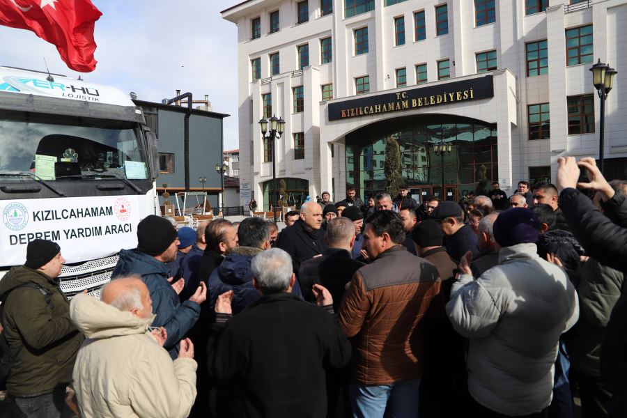 Kızılcahamam’dan 2 adet yardım tırı  depremzedeler için dualarla yola çıktı