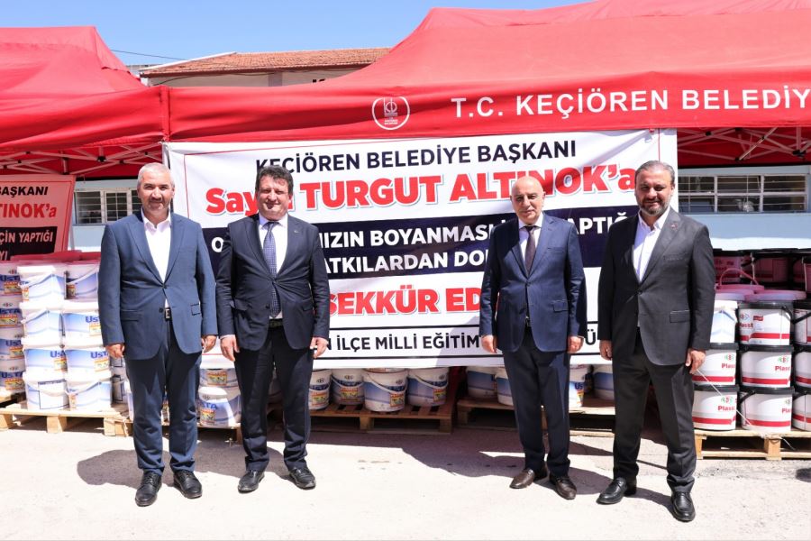 OKULLARIN TADİLATI İÇİN BOYALAR KEÇİÖREN BELEDİYESİNDEN